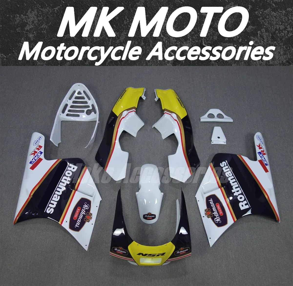 

Moke moto Motorcycle Fairings Kit Fit For NSR MC18 Bodywork Set High Quality Abs Handmade mould Blue White Yellow