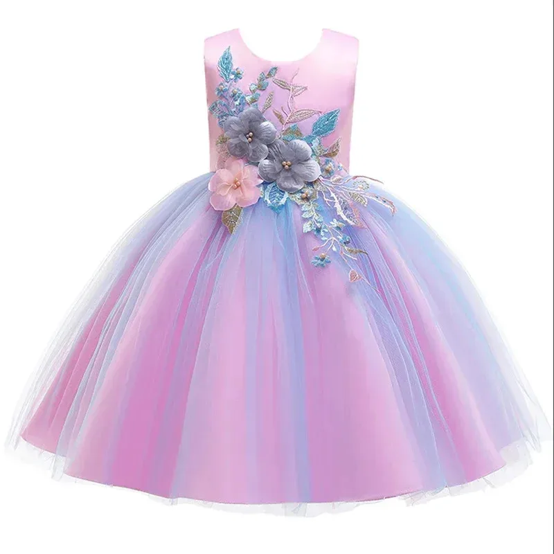 DY20Prinzessin Mädchen Blumen Partykleid Baby Kinder elegante Hochzeit Tutu Ballkleid Kleider Weihnachten Vestidos Kostüm Kinder Gerinnsel