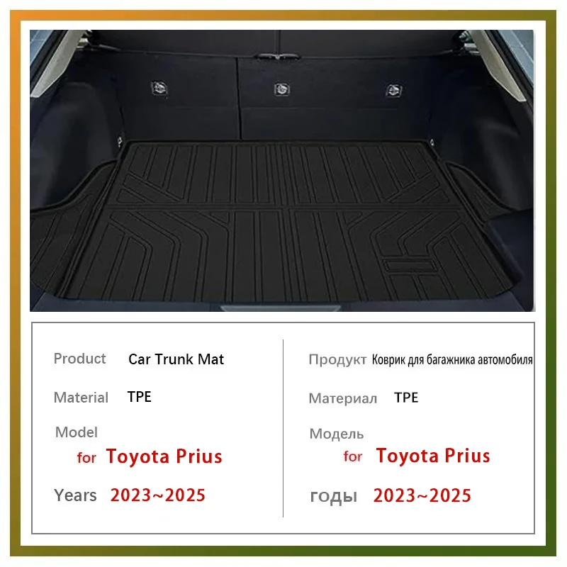 Car Trunk Storage Pads For Toyota Prius XW60 2023 2024 2025 Waterproof Muds Trunk Mats Boot Carpet Cargo Covers Auto Accessories