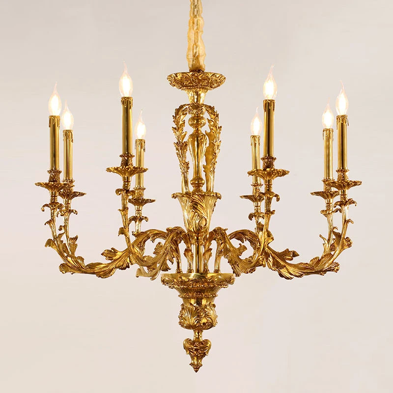 Baroque Light Antique Pendant Lamp Candle Chandelier Lighting Traditional Chandeliers for Living Room