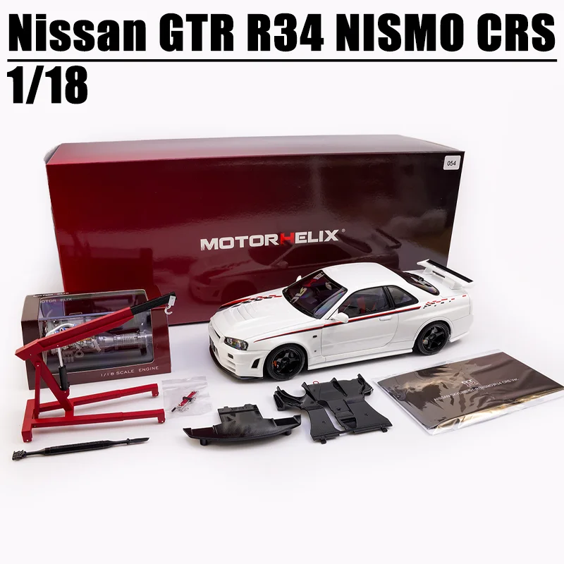 MH Maßstab 1/18 Nissan GTR R34 NISMO CRS Legierung Spielzeug Kraftfahrzeug Druckguss Metall Modell Geschenke