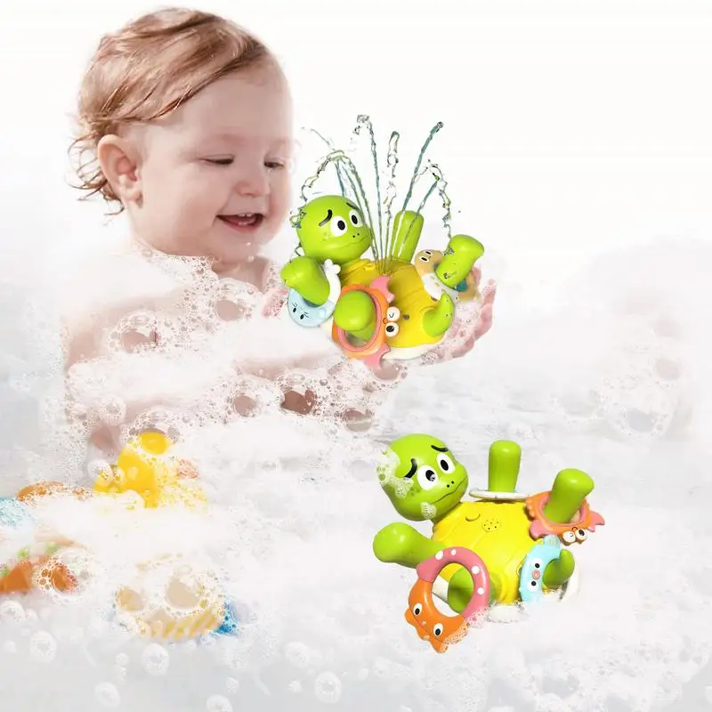 Bath Turtle Toy Rotatable Floating Electric Water Spraying Shower Toys Swimming Bathtub Pool Toy Cute Swimming Turtle Toys With