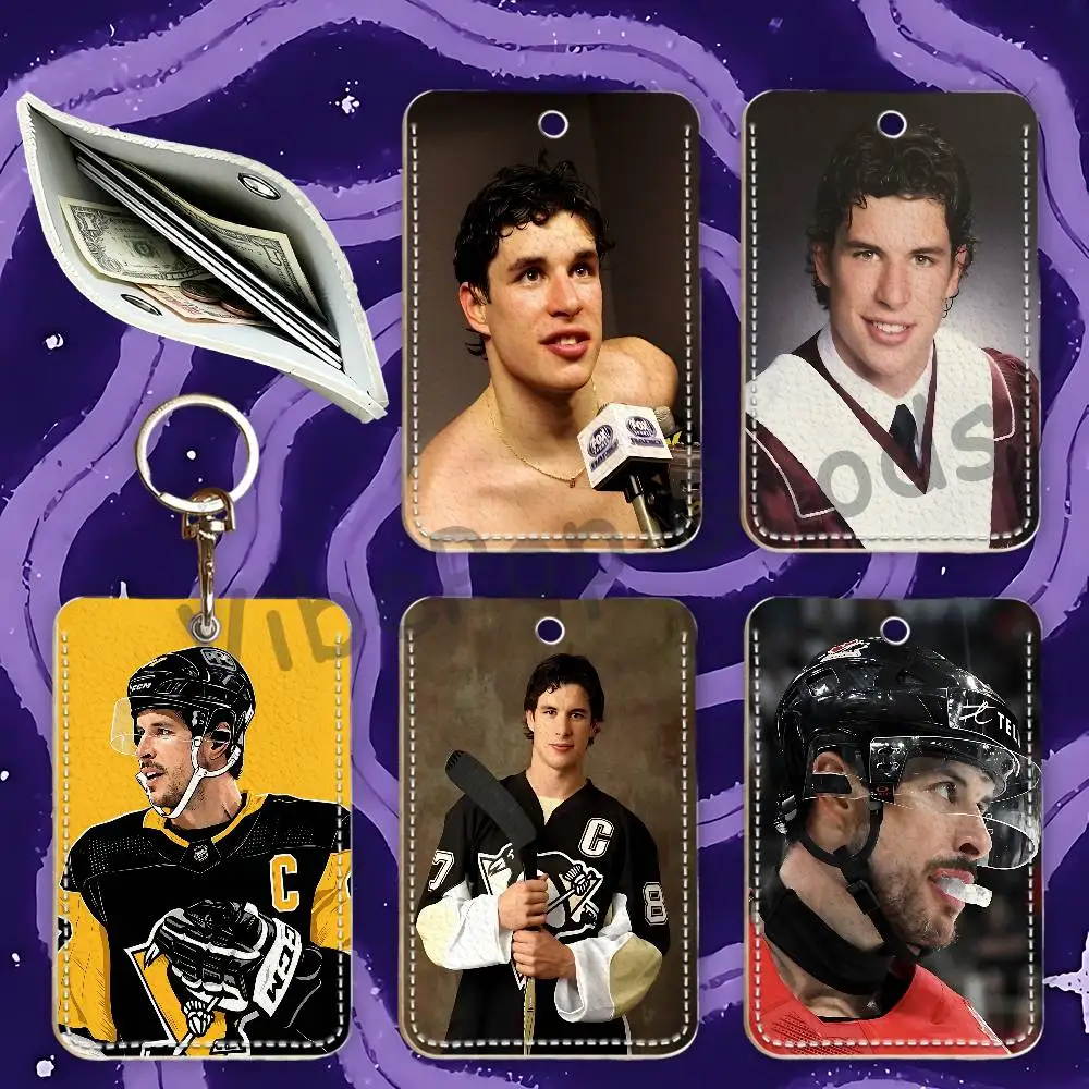 S-Sidney C-Crosby Sublimation Printed Leather Card Holder Key Ring Accessory Fashion Bag Charm  Protective Case