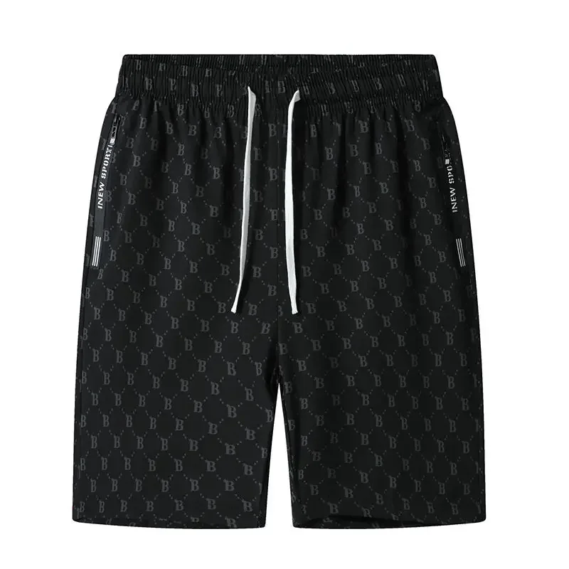 Calção Fino de Seda Gelo Masculino, Calça Praia, Secagem Rápida, Fitness, Esportes, Lazer, Basquete, Maré, Verão, 5 Pontos