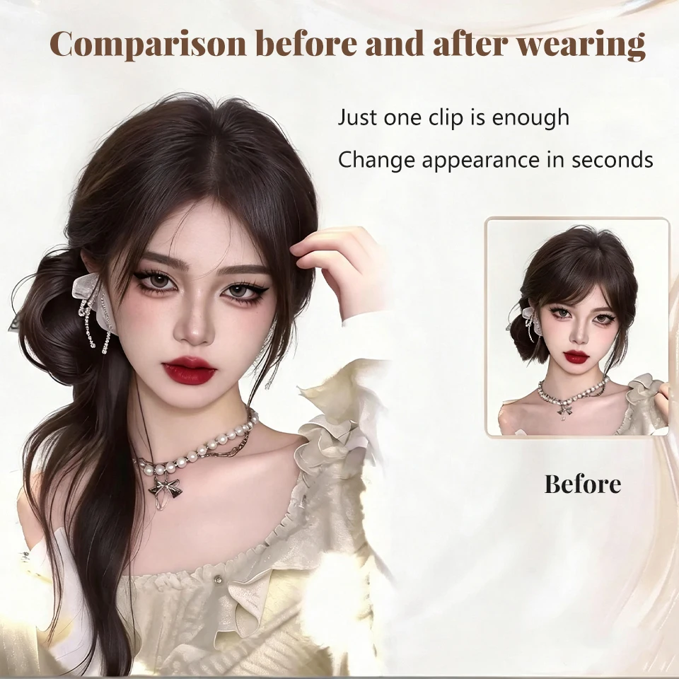 Synthetic long dragon beard bun head clip wig retro Korean version lazy fluffy flower bud head suitable for women to wear view 5