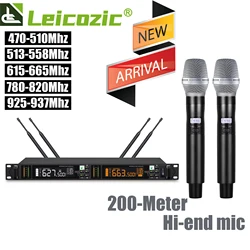 Leicozic Professional Wireless Microphone Digital 200M Stage Microfone Dynamic UHF Microfono Fit Original Capsule Beta87 Beta58a