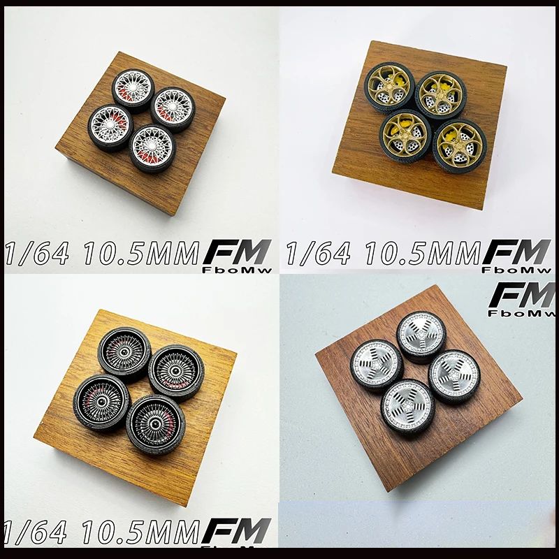 FM 1:64 Wheels 10.5mm Suitable for MINIGT and Other 1/64 Car Model Modification Accessories Rubber Tires