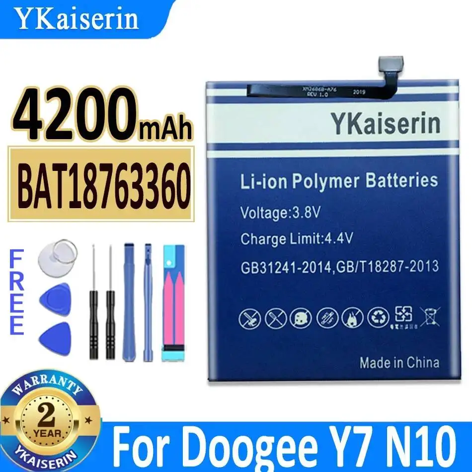 

BAT18763360 Надежная замена для аккумулятора мобильного телефона Doogee Y7 N10, источник питания 4000 мАч