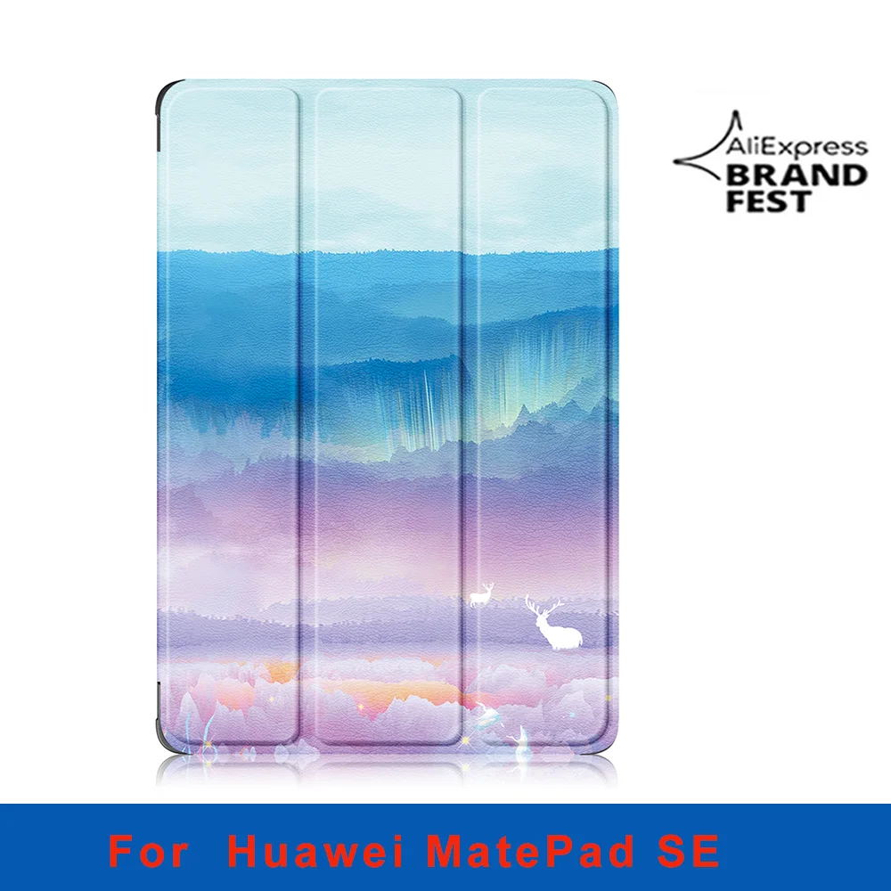 

Slim Magnetic Cover For Huawei MatePad SE 10.4 2022 Case BAH4-L09 BAH4-W09 Tri-Folding Stand Funda with Hard PC Back Shell