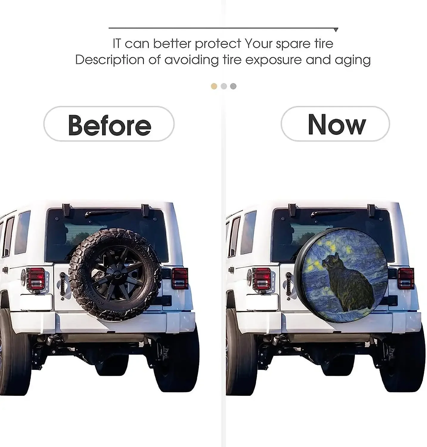 Abstract Art Cat Painting Spare Tire Cover Wheel Protectors Water Dustproof Universal Fit For RV SUV Truck Camper Travel