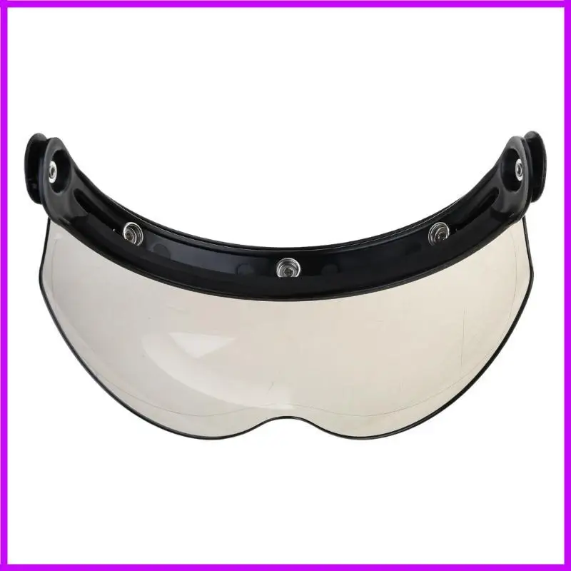 R9CC Durable Windproof 3-Snap Visor Lens for Motorcycle Helmets Up Down Open Face Anti Glaring Helmet Accessories
