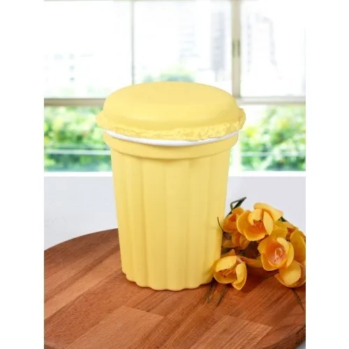 Keramika 1 Pcs 14 Cm Macarons Storage Container Yellow