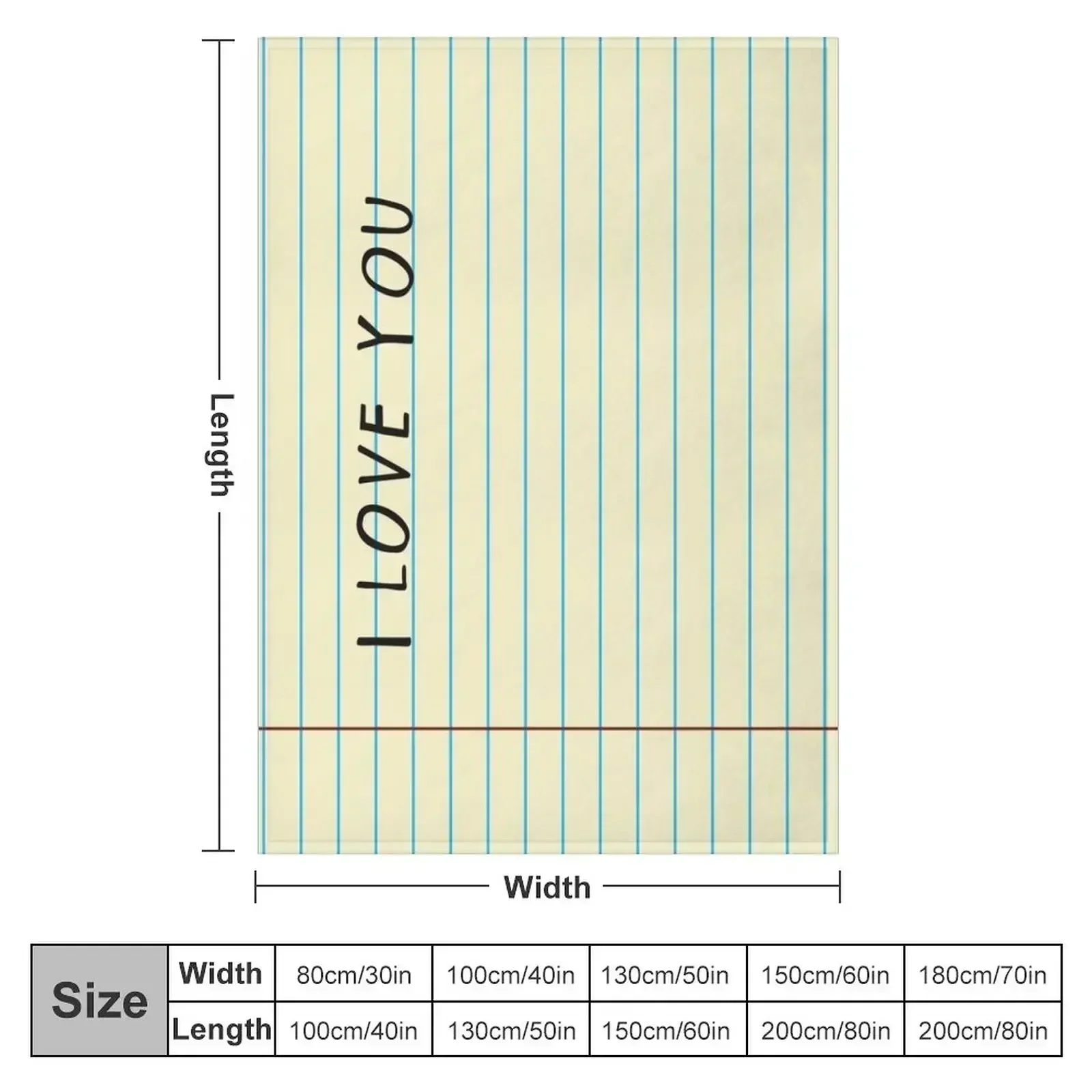 I Love You Looseleaf Notebook Blanket Throw Blanket couch cozy soft plush fuzzy picnic outdoor blanket