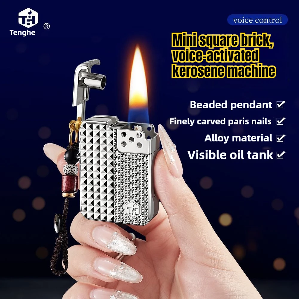 

Voice-controlled Small Square Brick Intelligent Induction Gas-electric Hybrid Lighter, 4 Ignition Methods, Creative Gift for Men