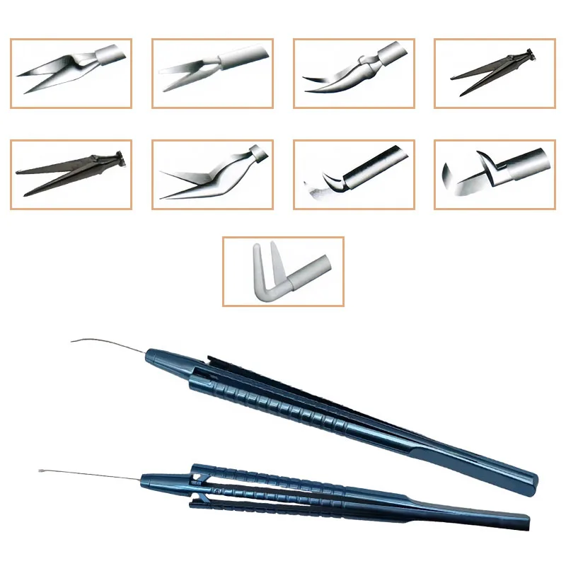 

20G Ophthalmic Surgical Instruments Titanium Alloy Vitreoretinal Straight Curved Shafts Vitreo-Retinal Scissors