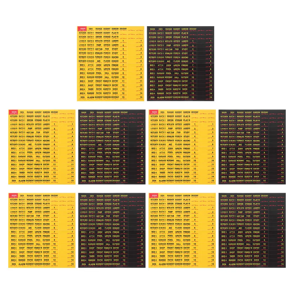 

10 Sheets Circuit Breaker Tags Labels Switch Sticker Home Office Panel Fuse Box Self Adhesive Identification Safety Efficient