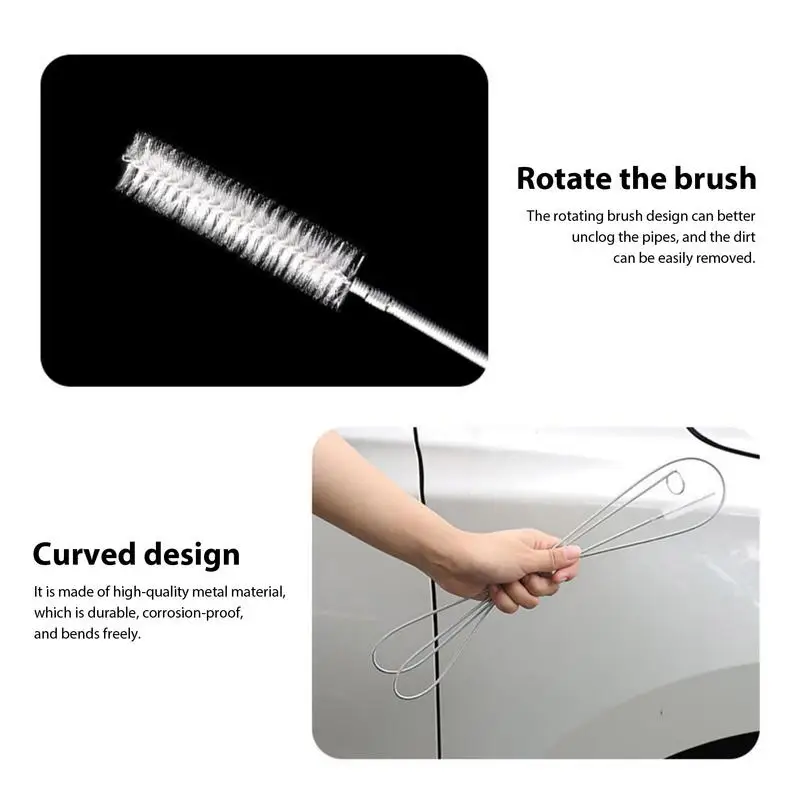 Car Sunroof Drain Cleaning Tool Extra Long Flexible Wire Drain Brush Pipe Cleaner Tube Cleaning Brush Slim Drain Dredging Tool