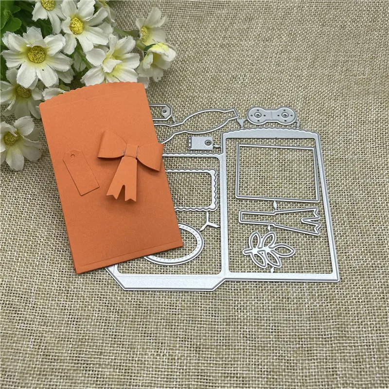 Karte halter bogen rahmen Stempel Metall Schneiden Stirbt Schablonen Für DIY Scrapbooking Dekorative Präge Handwerk Vorlage