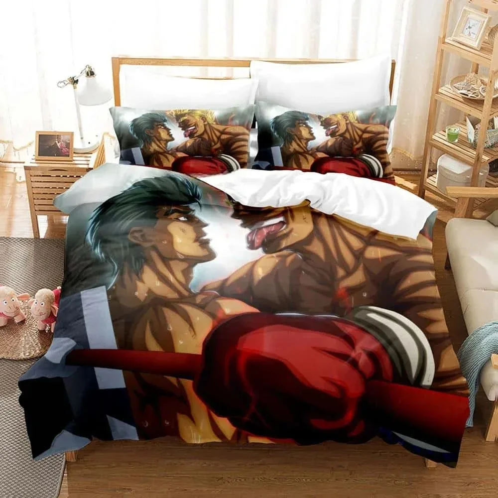 Set tempat tidur Anime hayime tanpa Ippo, Set tempat tidur Single Twin penuh ukuran King, Set tempat tidur dewasa anak-anak kamar tidur selimut penutup