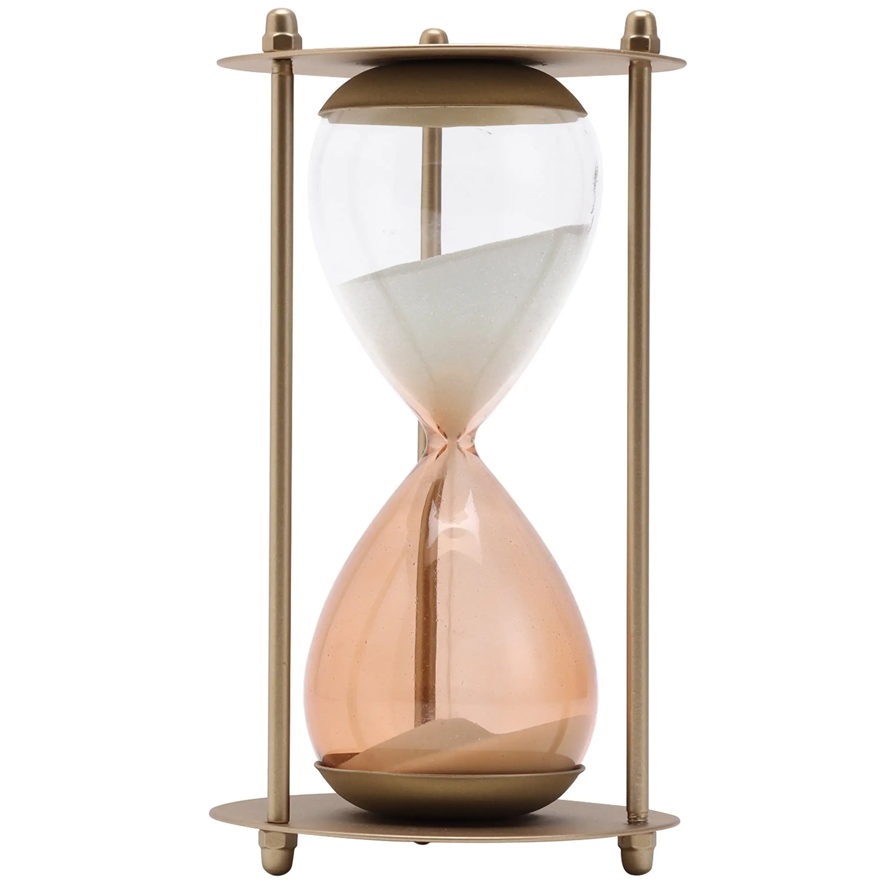 

Collection 7" Gold Metal and Glass Decorative Tabletop Hour Glass