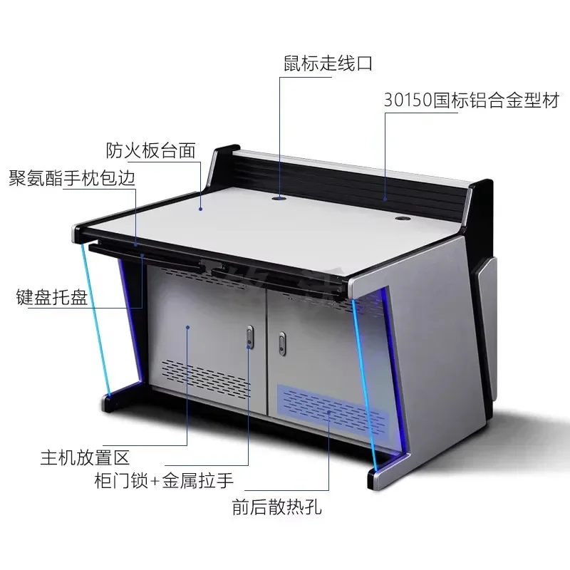 Monitoring console, computer room, command center, console, work table, thickened dual-connected triple-connected