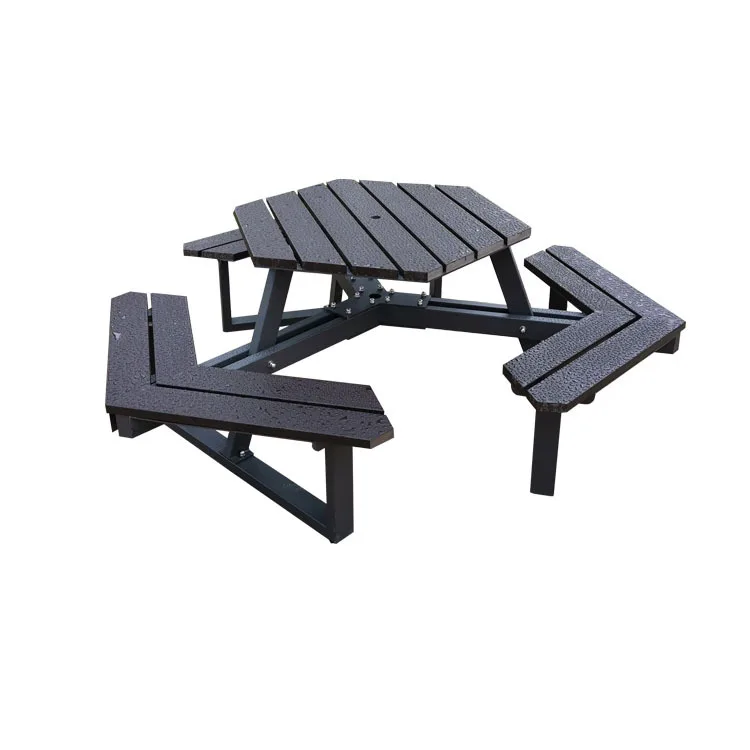 Juego de mesa de Pong de cerveza moderna de 6 plazas para Patio exterior, mesa de Picnic compuesta de plástico y madera con comedor, cuadrados de Plaza pública