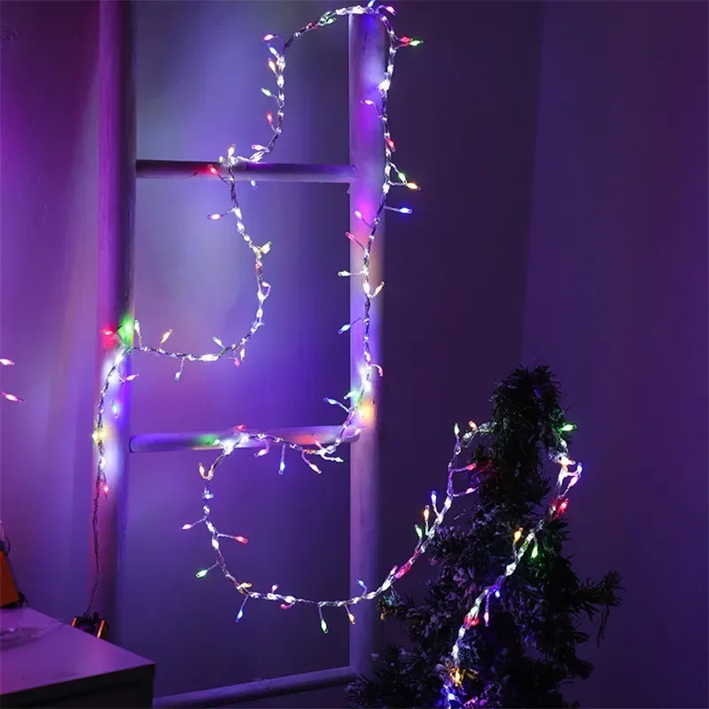 Guirnalda de luces LED con enchufe europeo, lámpara de cascada para Navidad, boda, fiesta, iluminación de vacaciones, impermeable, 2,5 M