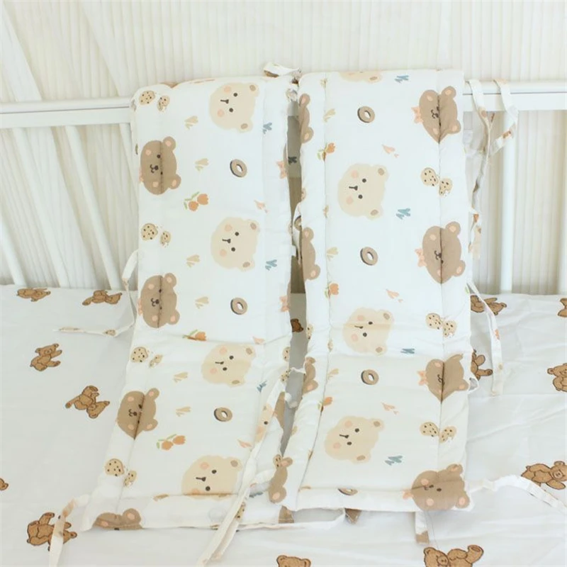 2 Pcs/Lot Newborn Thicken Cotton Anti-biting Bed Wrapping-edge Crib Bumper Protect Strip  Children Splicing Bed Side Cushion