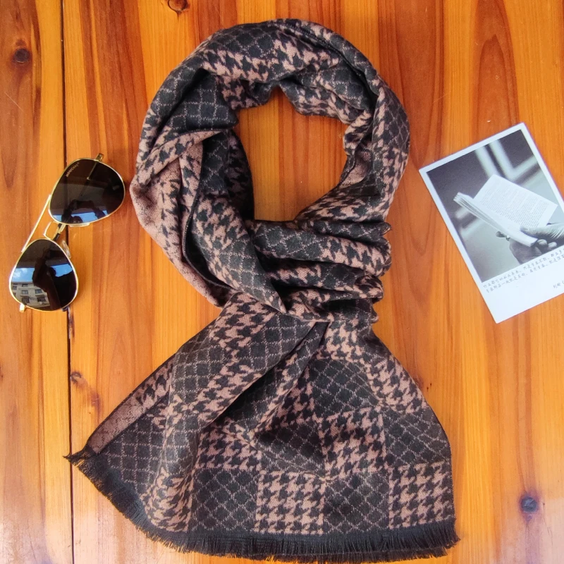 Luxury Cashmere Scarf for Men Soft Warm Winter Pashmina Gentleman\'s Scarves Male Bufandas Hombre Business Long Wraps