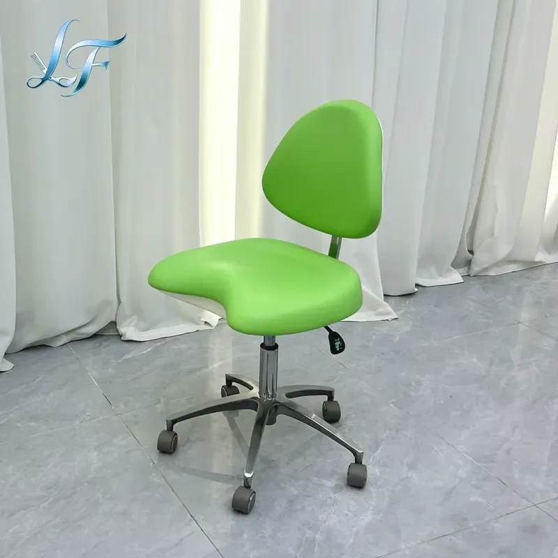 Adjustable Height Ergonomic Dental Stool Dynamic Saddle Seat with Armrest Footrest for Dentist Clinic Practice Professional