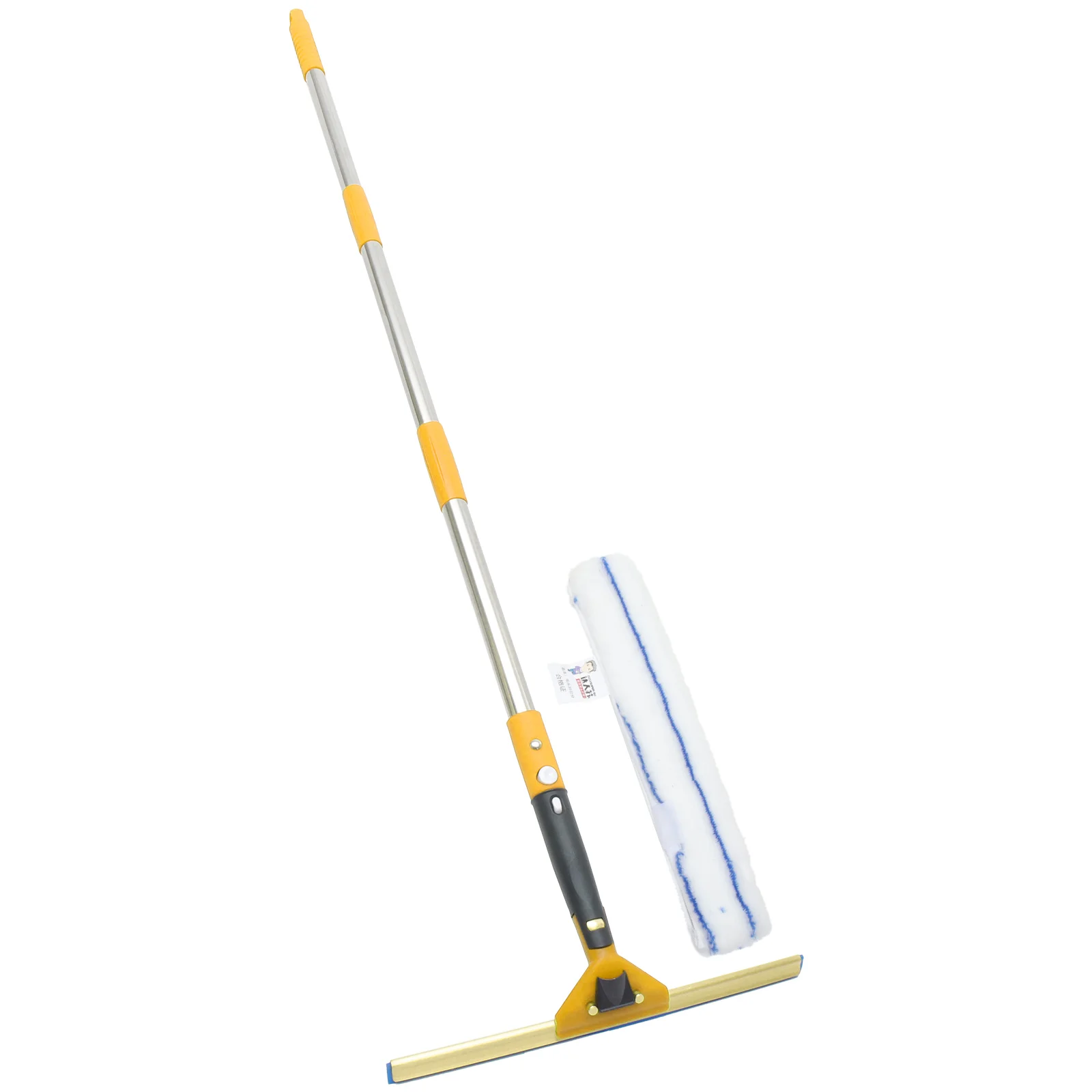 

1 Set Window Cleaning Squeegee Microfiber Scrubber With Pole Durable Fiber Stainless Steel Ergonomic Handle Car Windshield Wiper