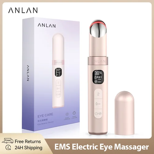 ANLAN Masajeador de ojos eléctrico Cuidado de los ojos EMS Quitar las ojeras y las bolsas de los ojos Masaje Vibratorio Caliente Relajar los ojos Instrumento de masaje ocular