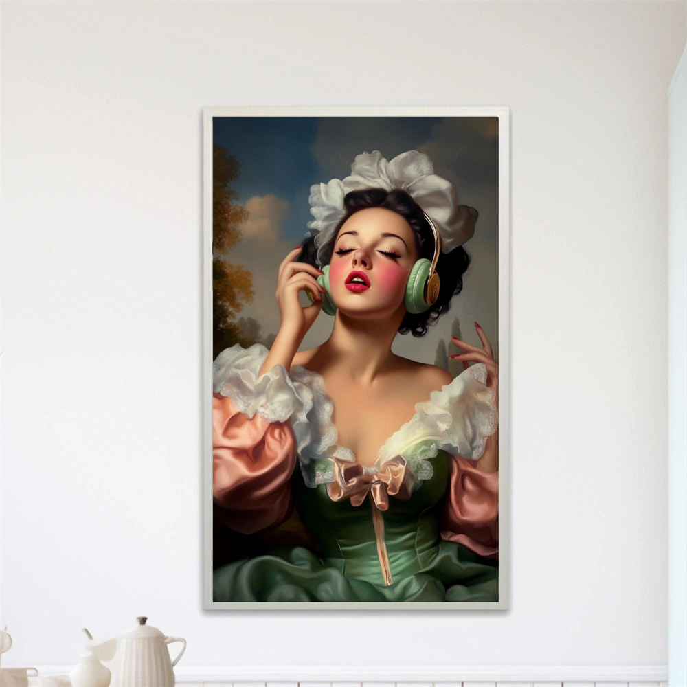 Baroque Sisters Dessert Portrait Prints Rococo Twin Ladies Wall Art Poster Elegant Whimsical Gallery Print Aesthetic Luxury Art
