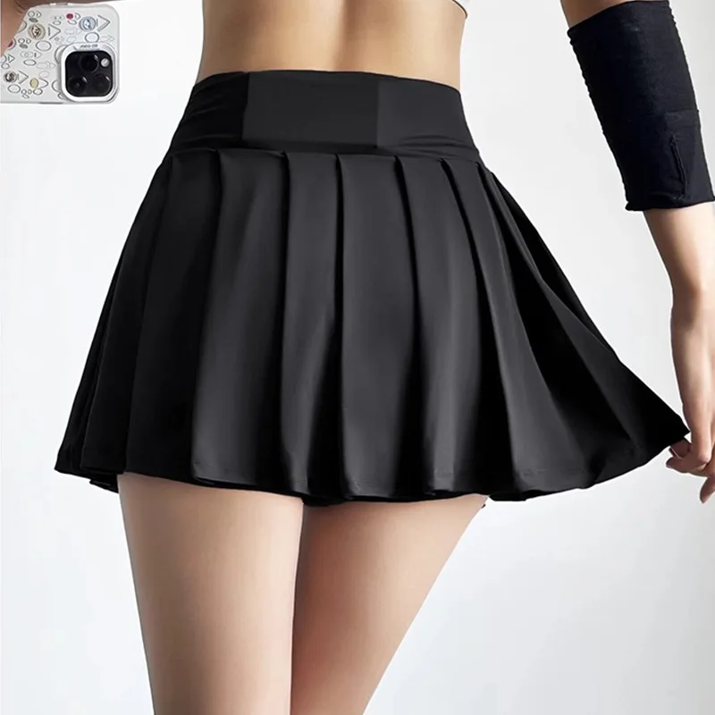 Jupe courte de sport pour femmes, pantalon de Yoga Anti-éblouissement, vêtements de Fitness, séchage rapide, respirant, taille haute, jupe de Tennis plissée, été