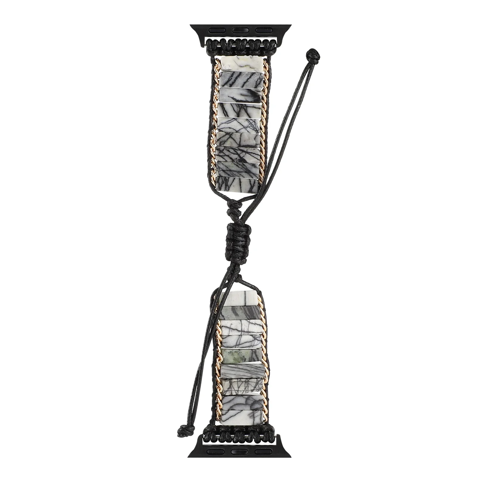 Bohemian Natural Stone Strap For Apple Watch Ultra 9 8 7 6 5 4 SE Braided Bracelet Band For iWatch 49mm 45mm 44mm 41mm 40mm Belt