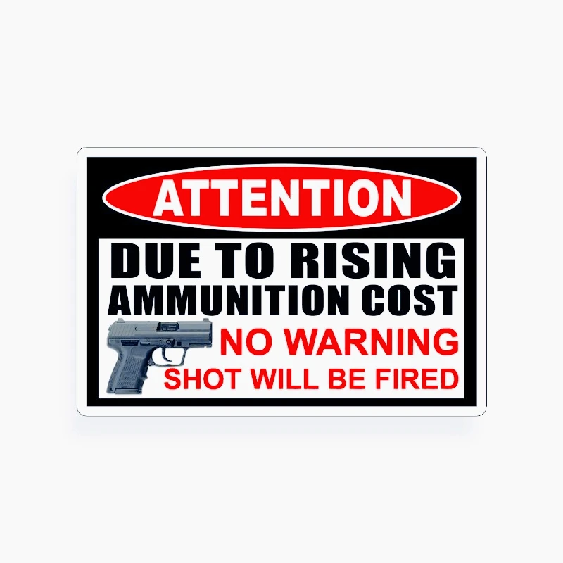 Car decoration stickers  FOR Due To Rising Cost Gun Sticker Pistol Handgun Car Vehicle Window Bumper Decal  20CM PVCKK