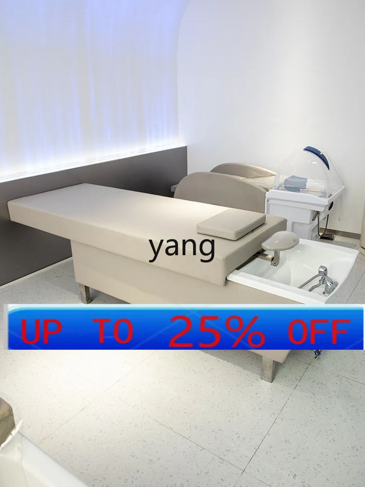 

LMM simple barber shop shampoo bed electric beauty shampoo push-pull stainless steel bed