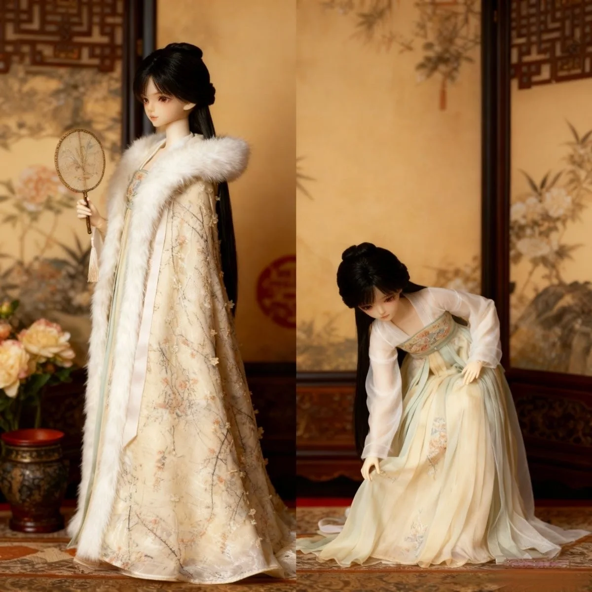 

Doll clothes 1/3 1/4 1/6 BJD doll dress cape set, beautifull ancient style female clothing with free shipping