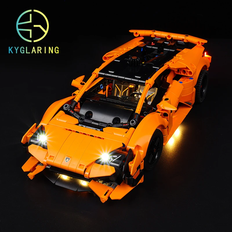 Kyglaring Led Lighting Set DIY Toys for 42196 Lamborghini Huracán Tecnica Orange Car Model Blocks Building(No Model)