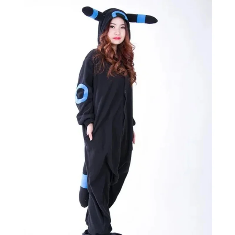 Kigurumi Cartoon Pajamas Black Umbreon Onesies Adult Pyjama Cosplay Costume Sleepwear pijama masculino
