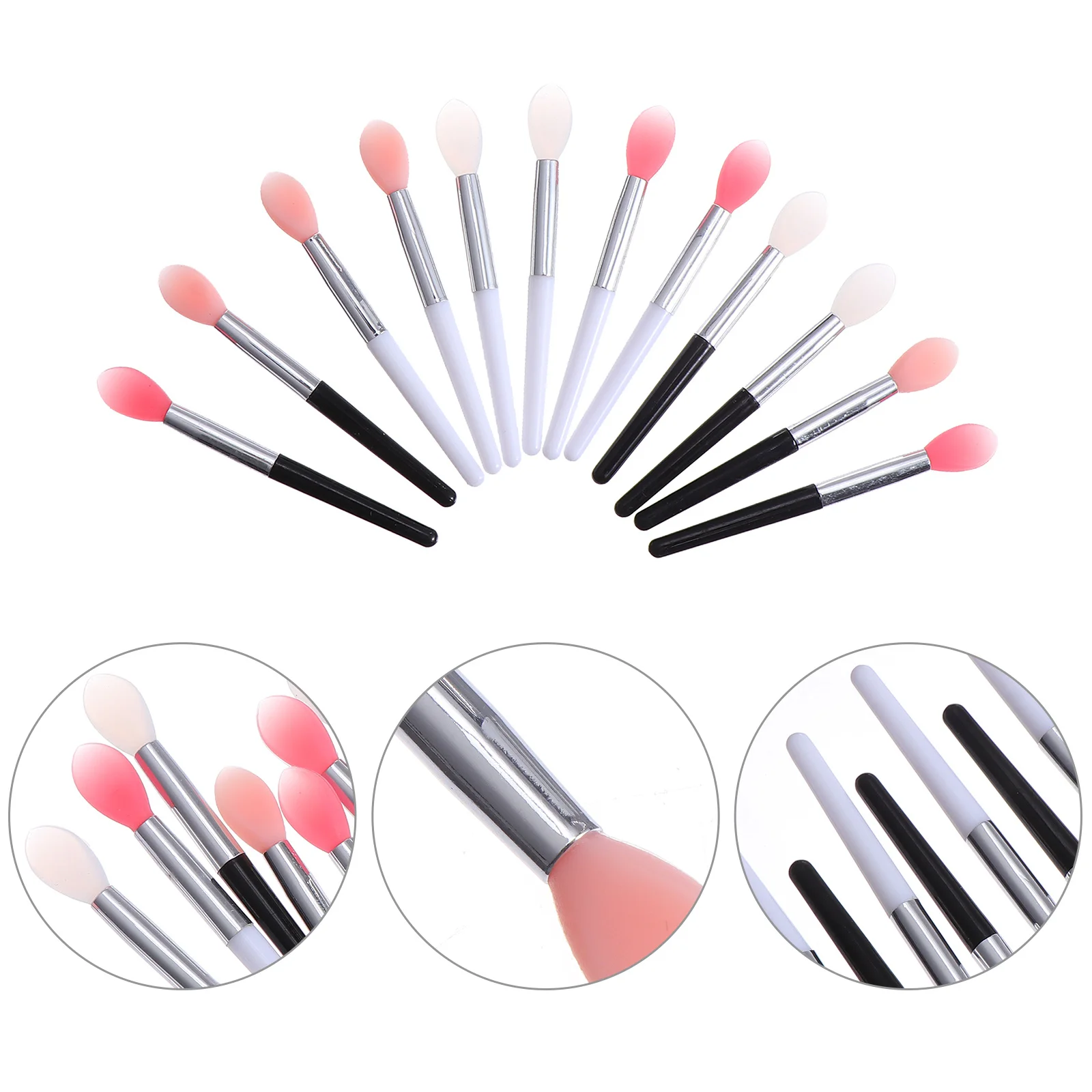 

12Pcs Silicone Lipstick Brush Set Soft Tip Lip Brush Applicators for Makeup Lipstick Mask Application Professional Use