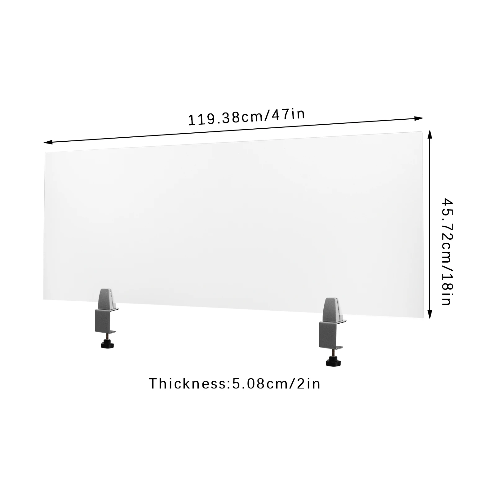 Cubicle Privacy Partition, Thick Acrylic, Stable, Modern Style, For Study, Reception, Soundproof, Easy To Install, C-Clamps