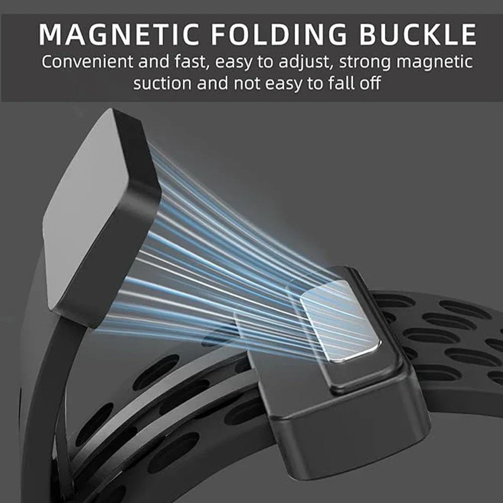 Silicone Strap for Redmi watch 5 4 Magnetic Buckle Sports Band for Mi band 9pro 8pro Correa Breathable Bracelet Accessories image 5