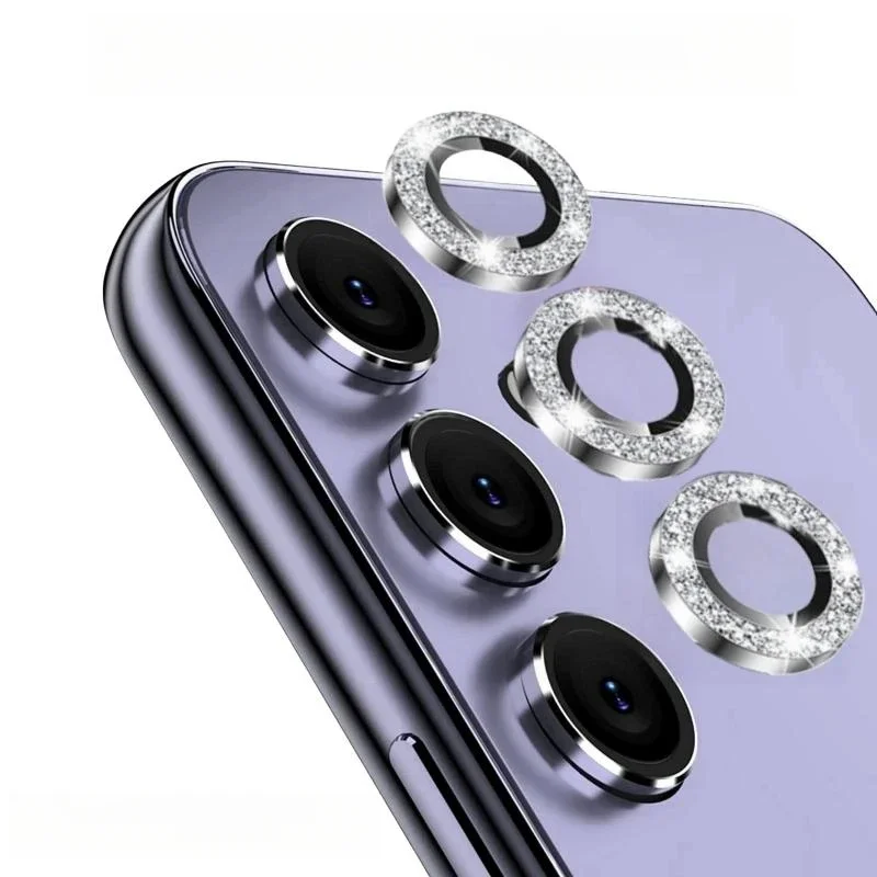 Glitter Metal Lens Rings For Samsung Galaxy A54 A34 A24 A14 5G Camera Glass Protector Alloy Frame Protective Cap Cover Film