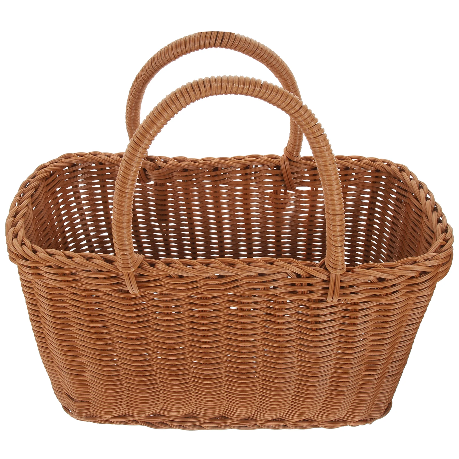 Cesta de Picnic Grande Tejida a Mano, Cesta Portátil para Almacenar Frutas y Verduras, para el Hogar, la Oficina, Regalos de Boda, Viajes de Picnic al Aire Libre