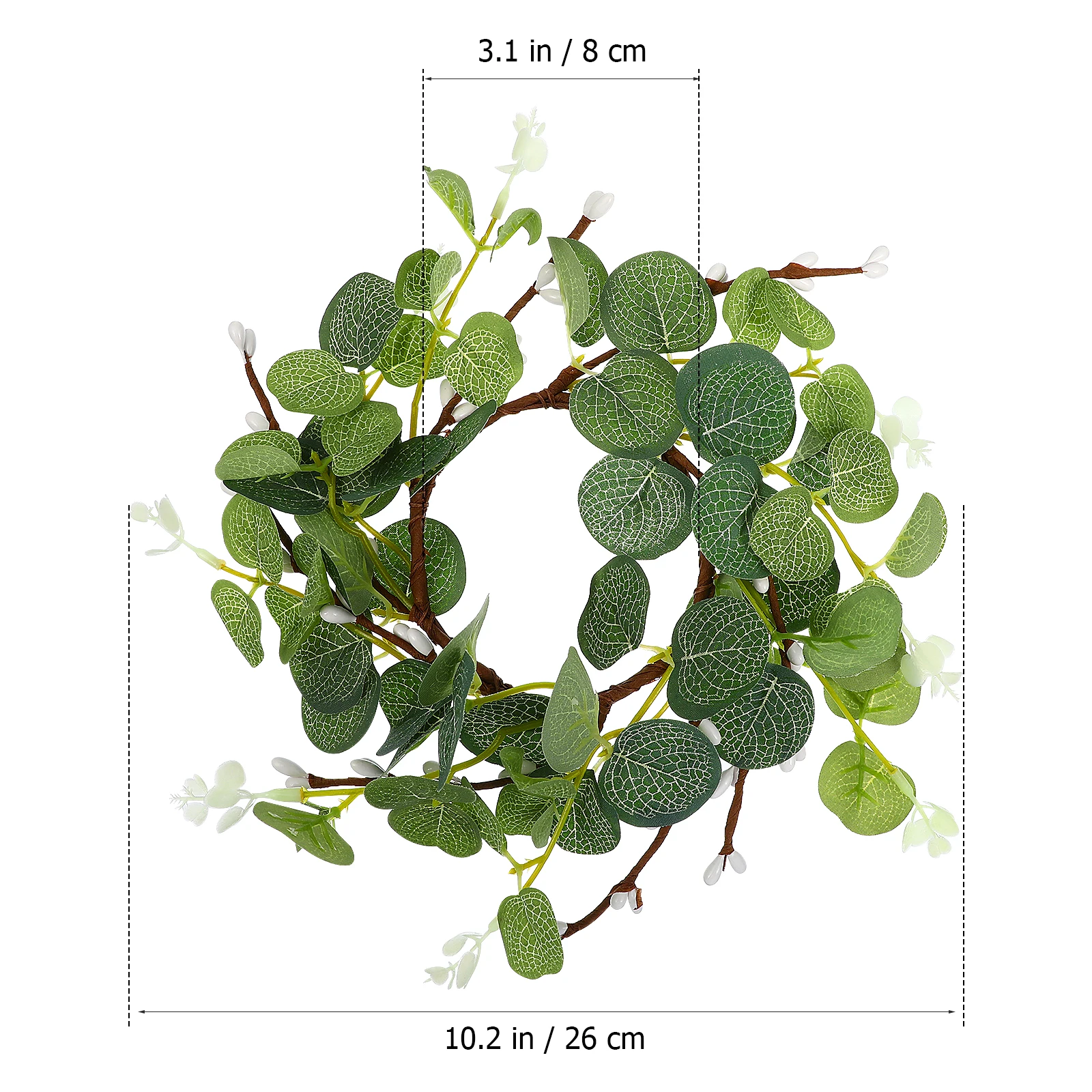 

2 Pcs Row of Lights Simulated Cup Garland Pillar Rings Wreaths Silk Leaf for