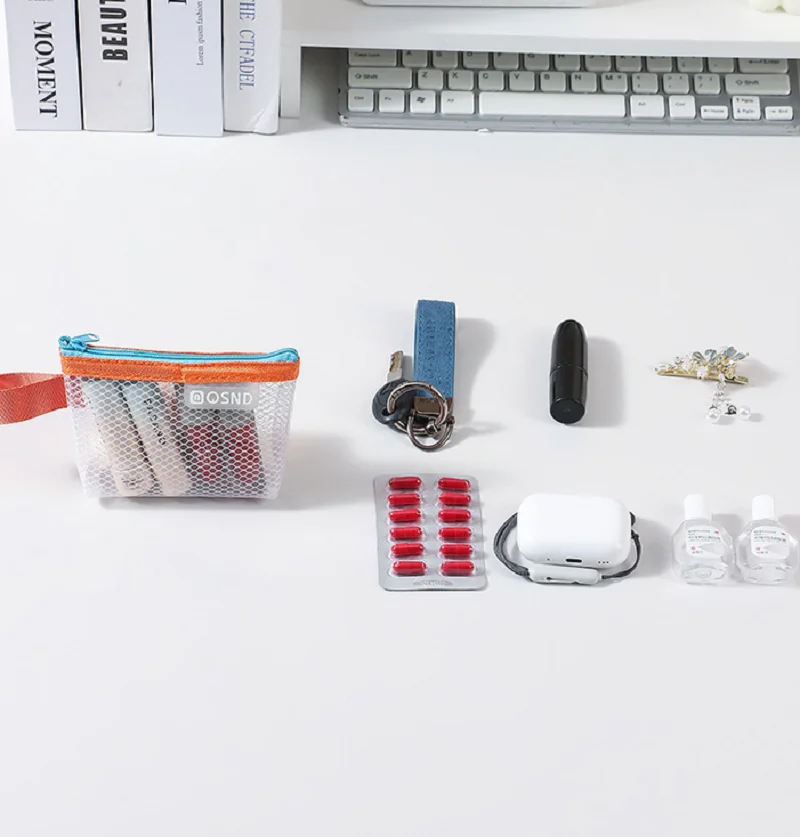 Мини-сумка, прозрачный кошелек для монет, держатель для карт, чехол для наушников на молнии для организации макияжа, предметы первой необходимости для путешествий