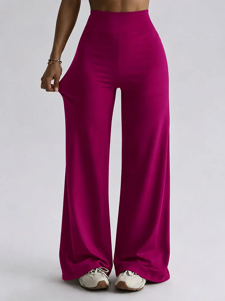 Hochgeschnittene, weit geschnittene, superweiche, dehnbare Hose mit Taillen- und Bauchformung, lässige Alltags-Hose für Damen, Sport-Hose, Herbst-Leggings – Detail 5