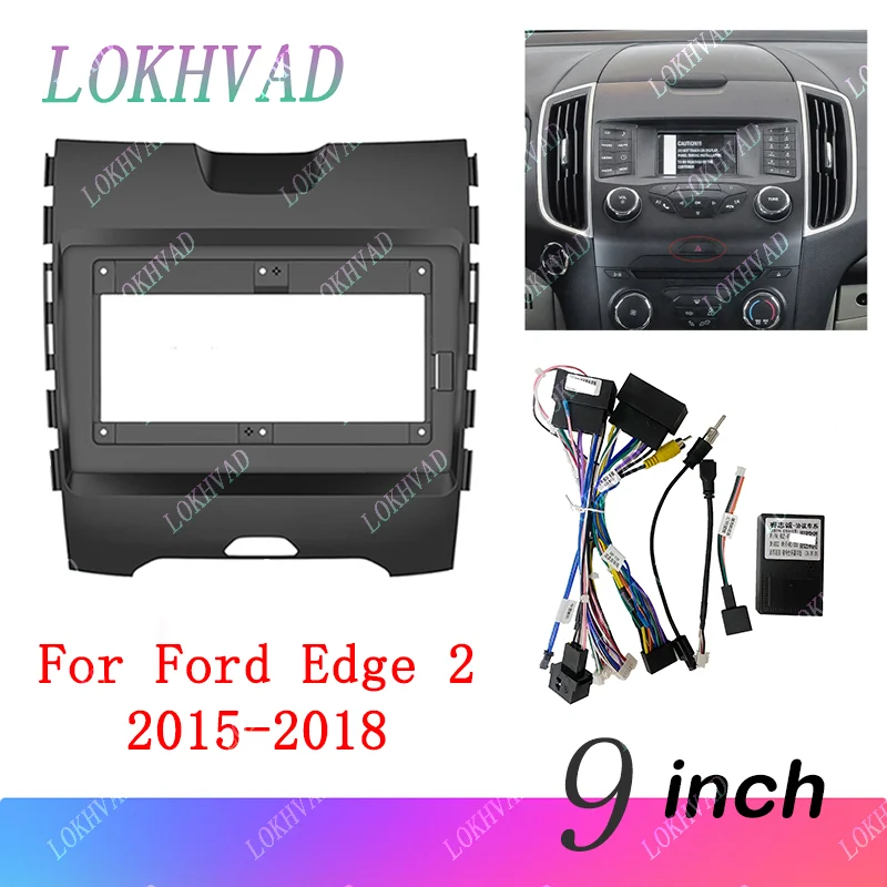 9inch Car Radio Fascia for Ford Edge 2 2015 - 2018 DVD Stereo Frame Plate Mounting Dash Installation Bezel Trim Kit
