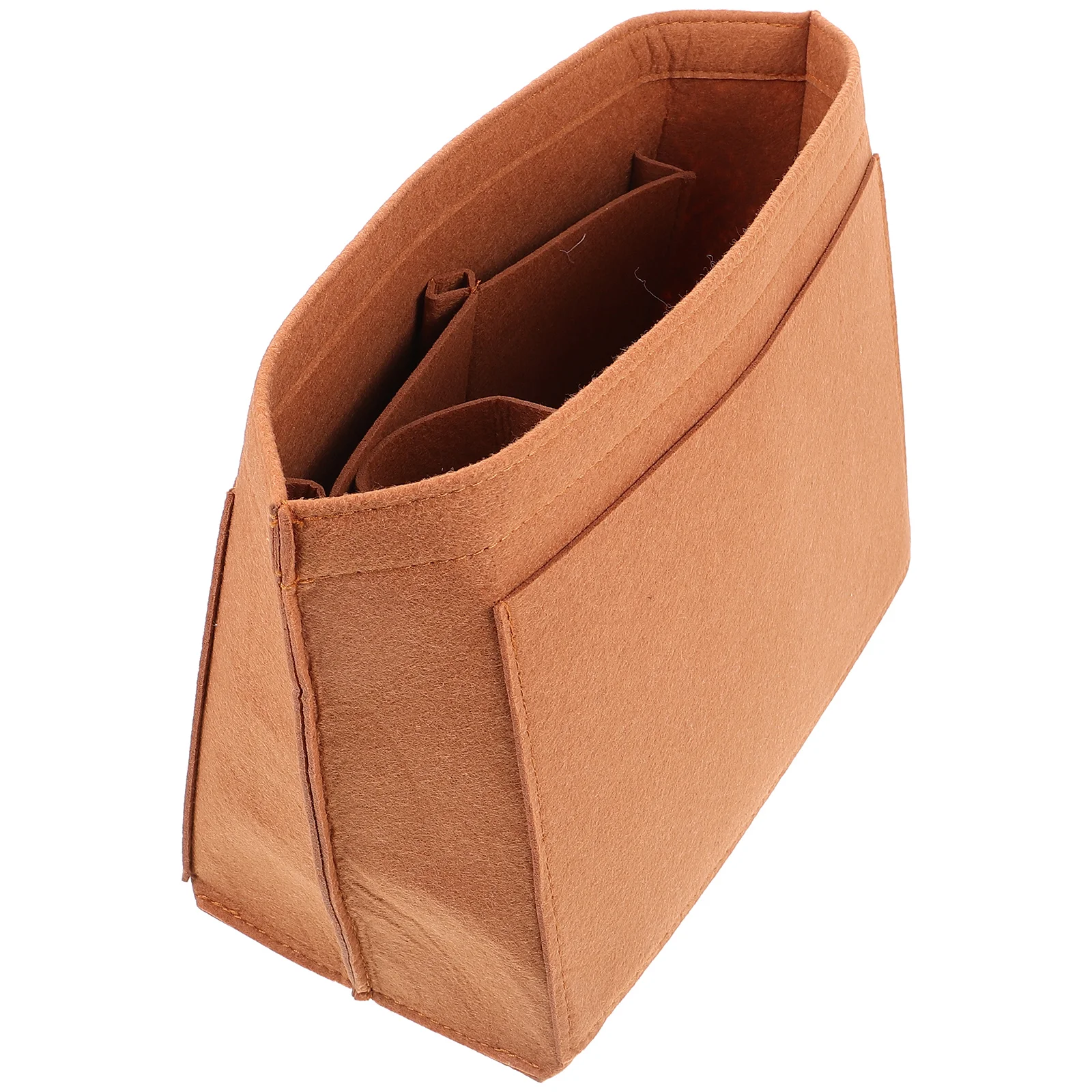 

Felt Bag Handbag Organizer Tote Insert Medium Size Camel Color Purse Storage Makeup Brush Holder Bag Accessories
